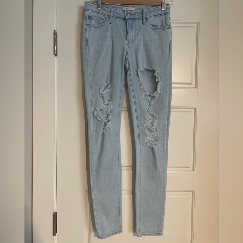 $5 ADD ON Levis free people 25 Waist 711 Jeans‎ High-Waist Skinny Shorts Pilcro